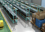 3d industrial animation explaining automated machines and factory process works